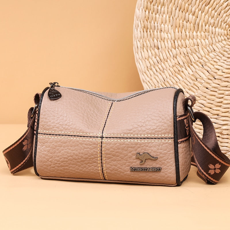 Genuine Soft Leather Oval Handbag