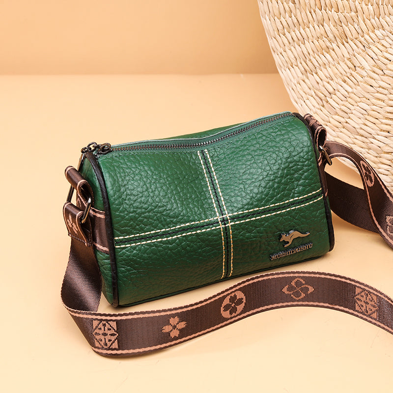 Genuine Soft Leather Oval Handbag