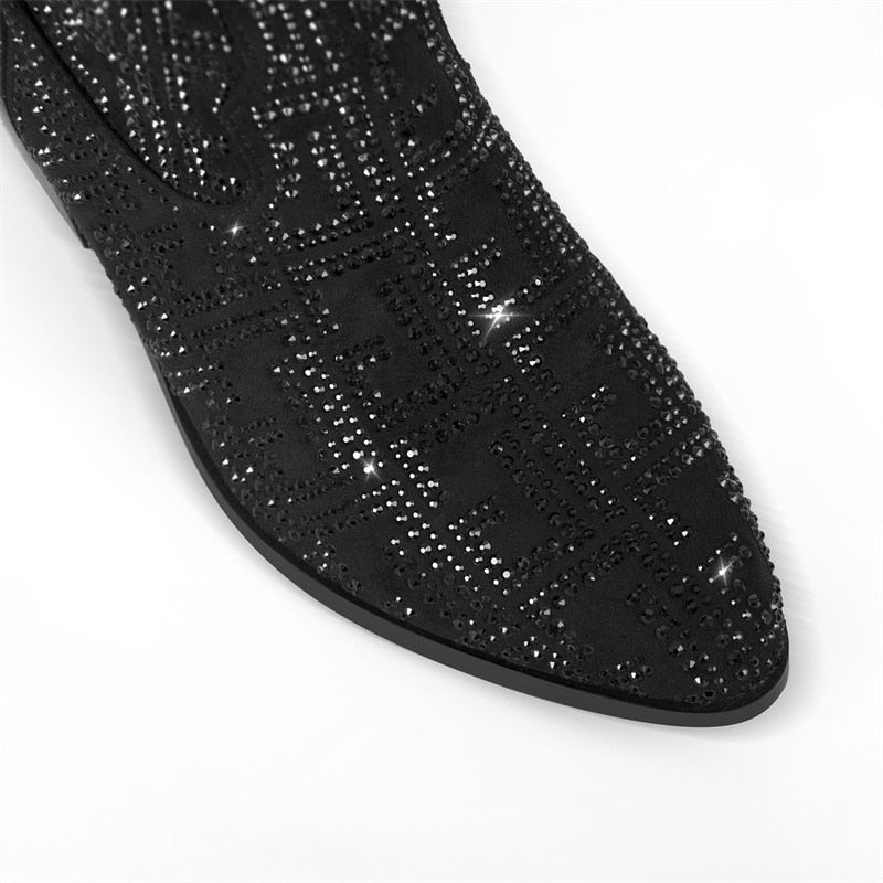 Black Rhinestone Cowboy Boots