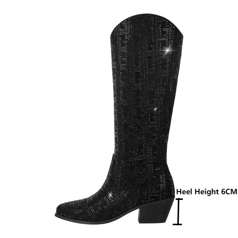 Black Rhinestone Cowboy Boots