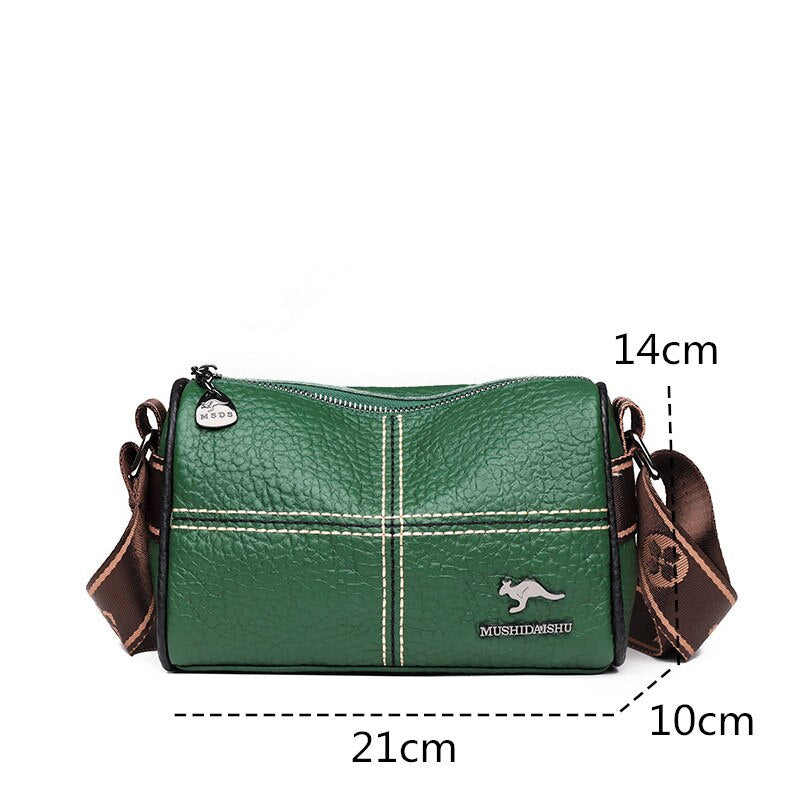 Genuine Soft Leather Oval Handbag