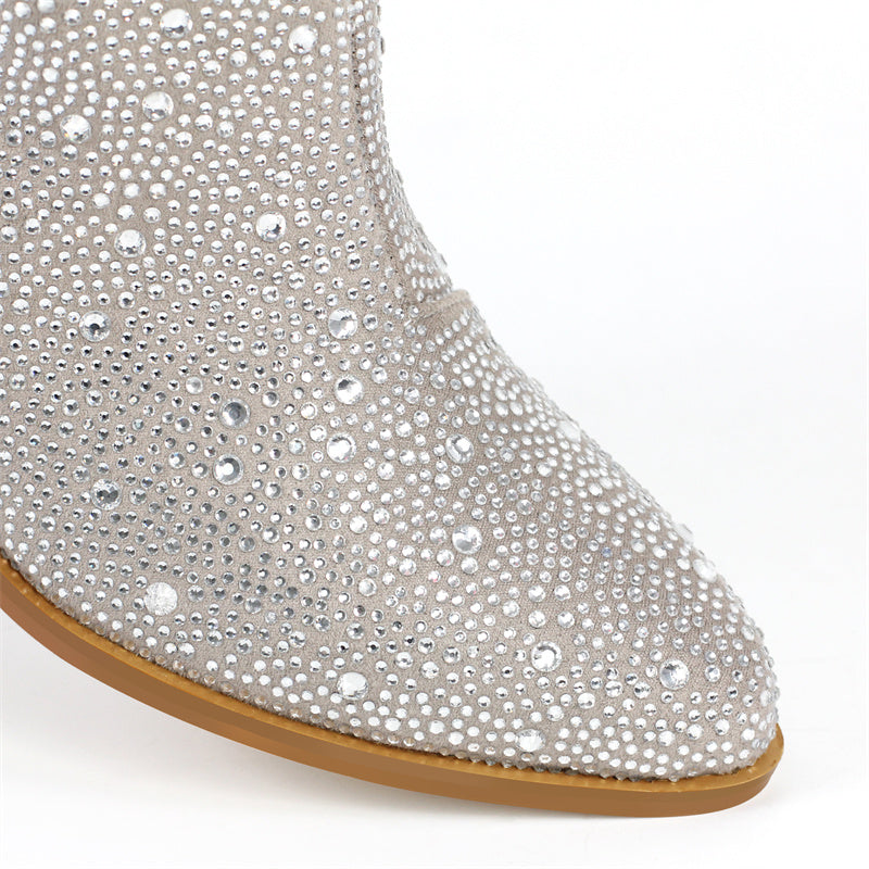 Gradient Colour Rhinestone Cowboy Boots