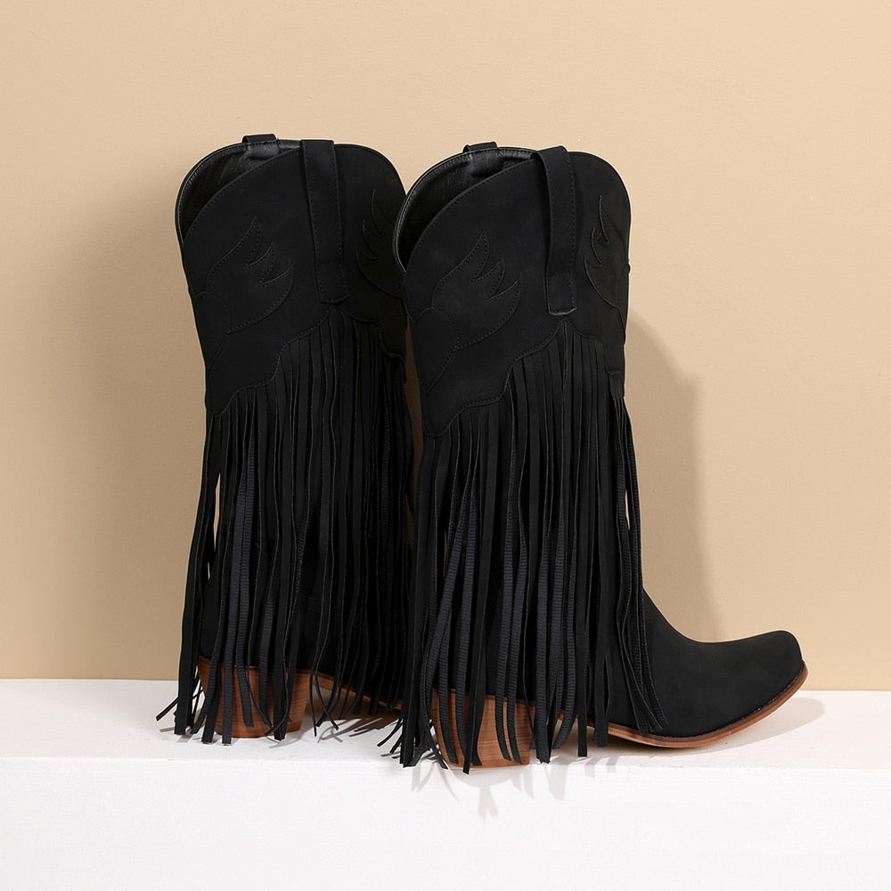 Handmade Tassel Cowboy Boots