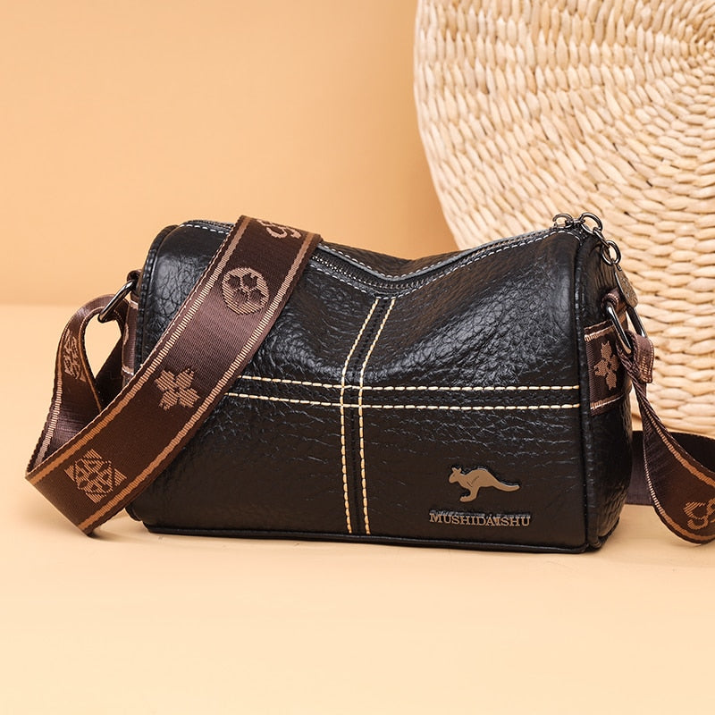 Genuine Soft Leather Oval Handbag