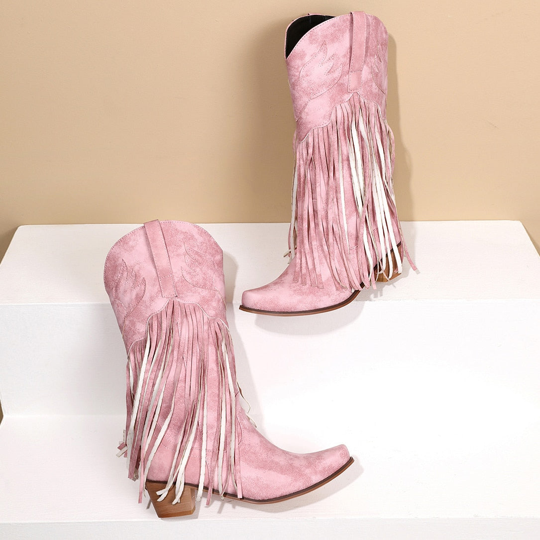 Handmade Tassel Cowboy Boots