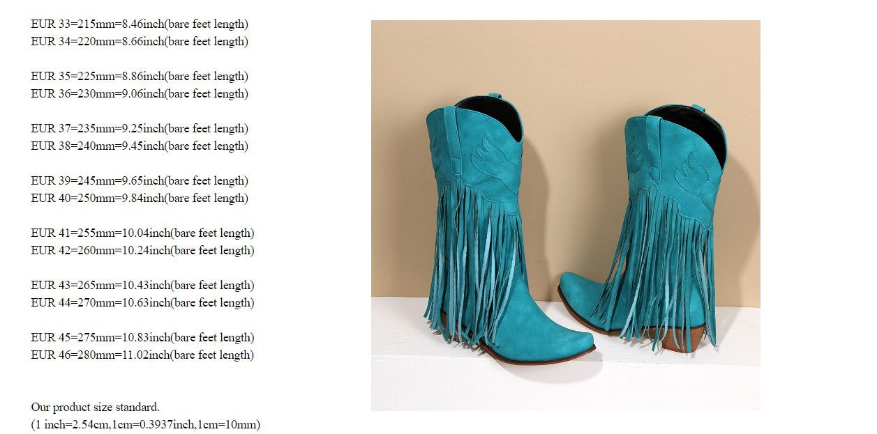 Handmade Tassel Cowboy Boots