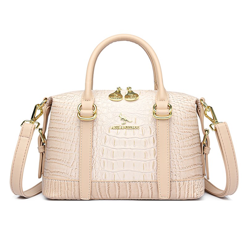 Multi-Tonal Crocodile Pattern Crossbody Handbag
