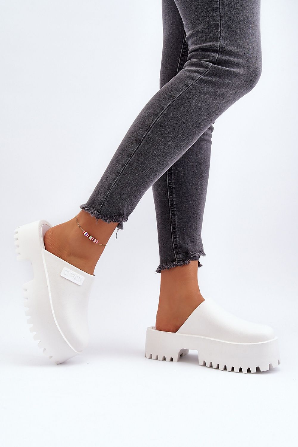 Big Star Comfort Slip-Ons in White – Front View 2