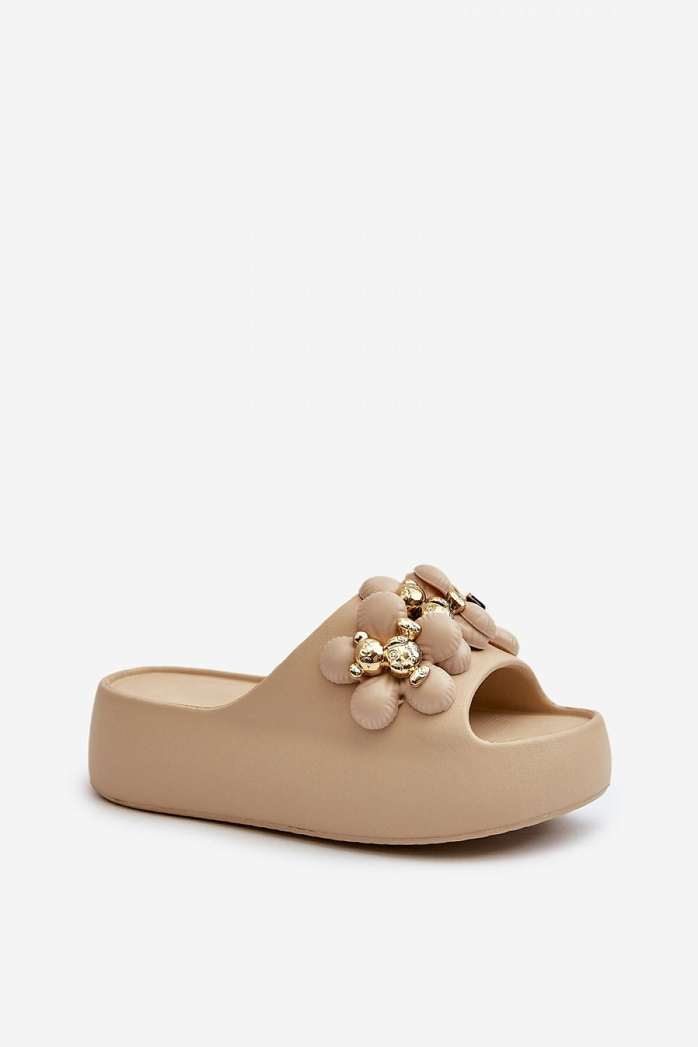 Sunny Step Foam Slides in Beige – Standalone View