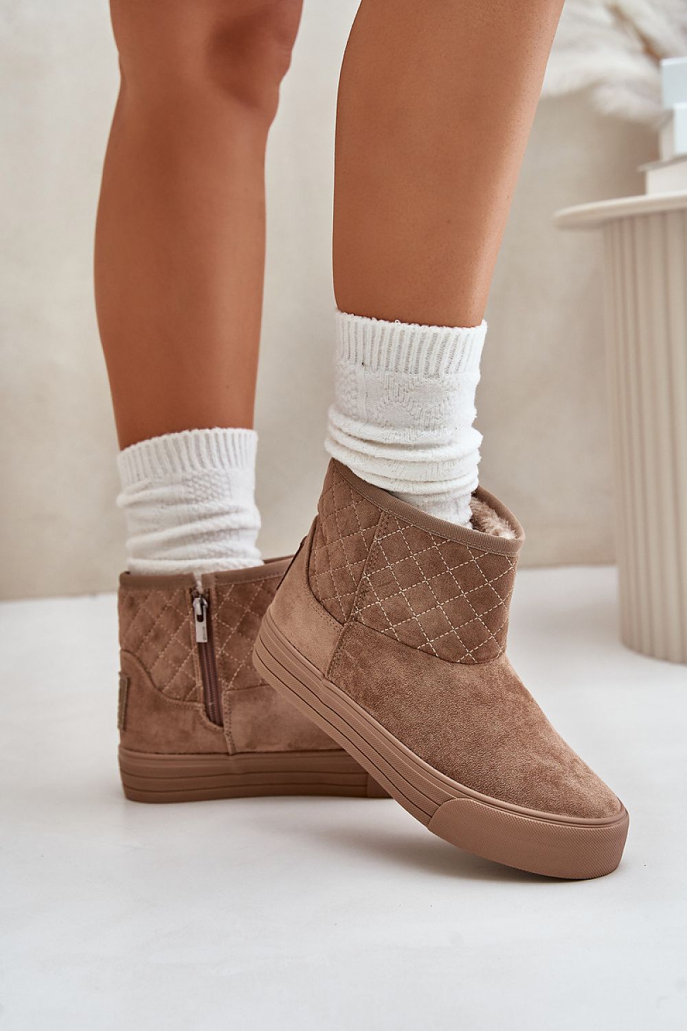 Big Star Frostline Snow Boots in Beige – Front View 2