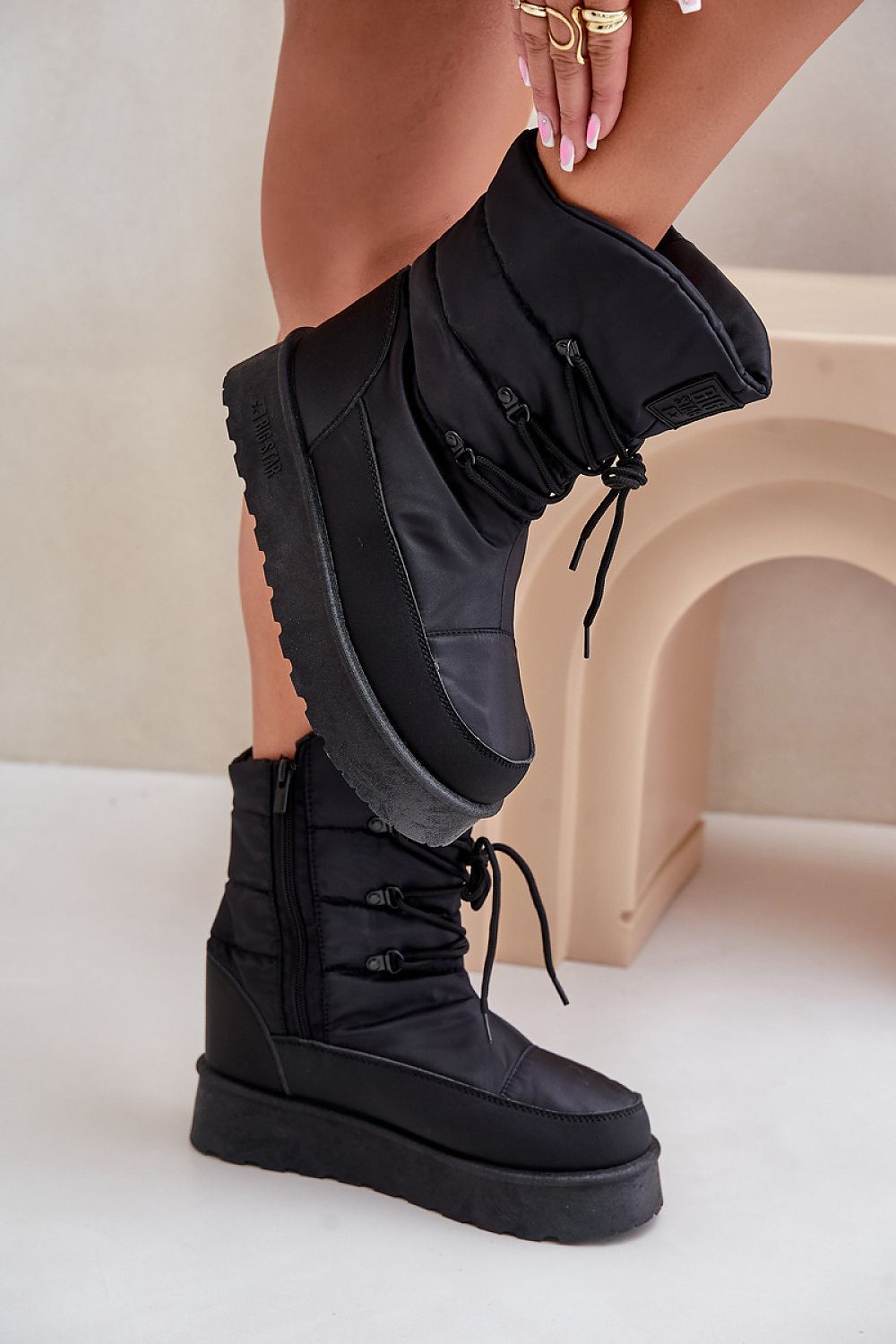 Big Star Snow Boot in Black – Front View 2