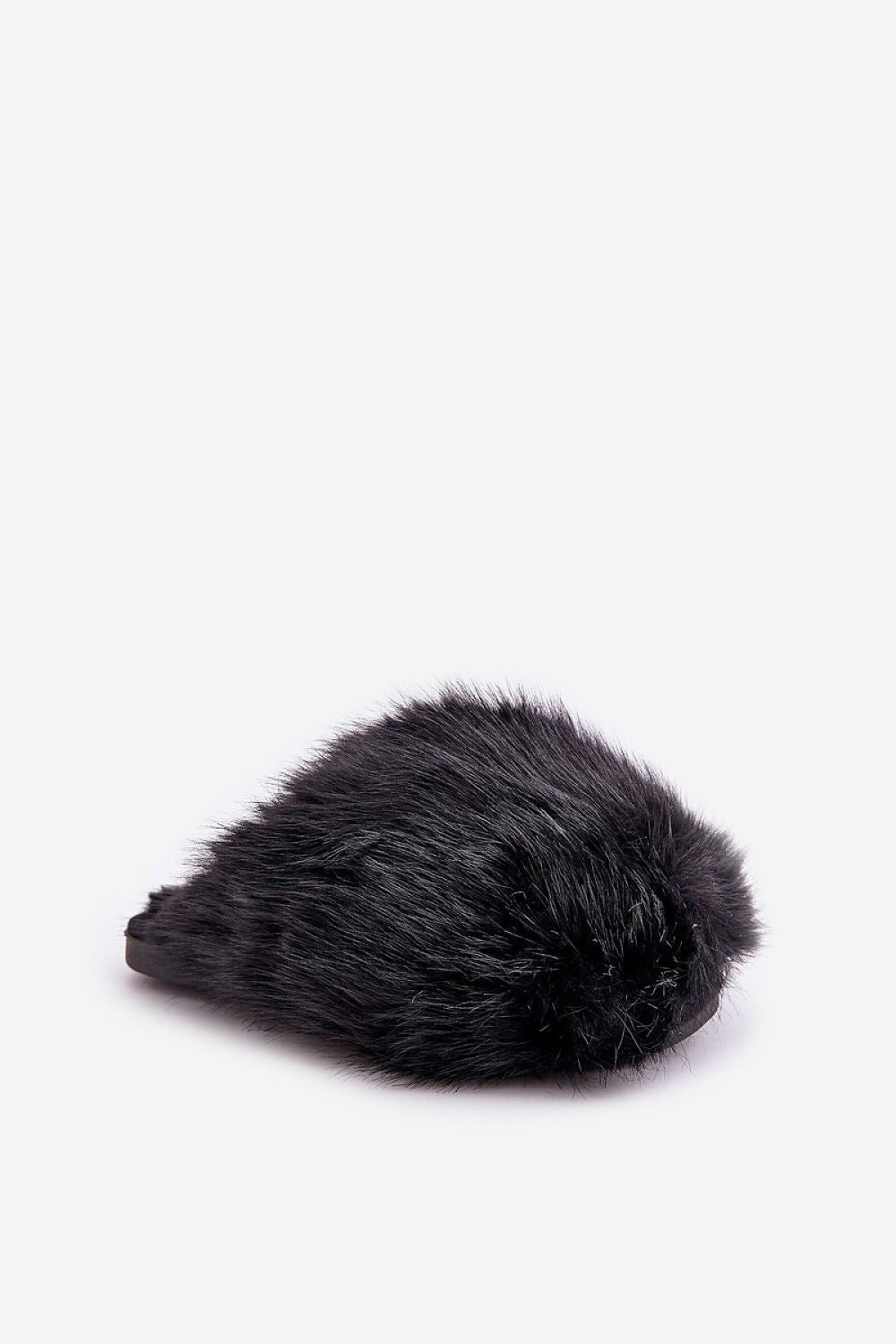Black fur hat on a white background