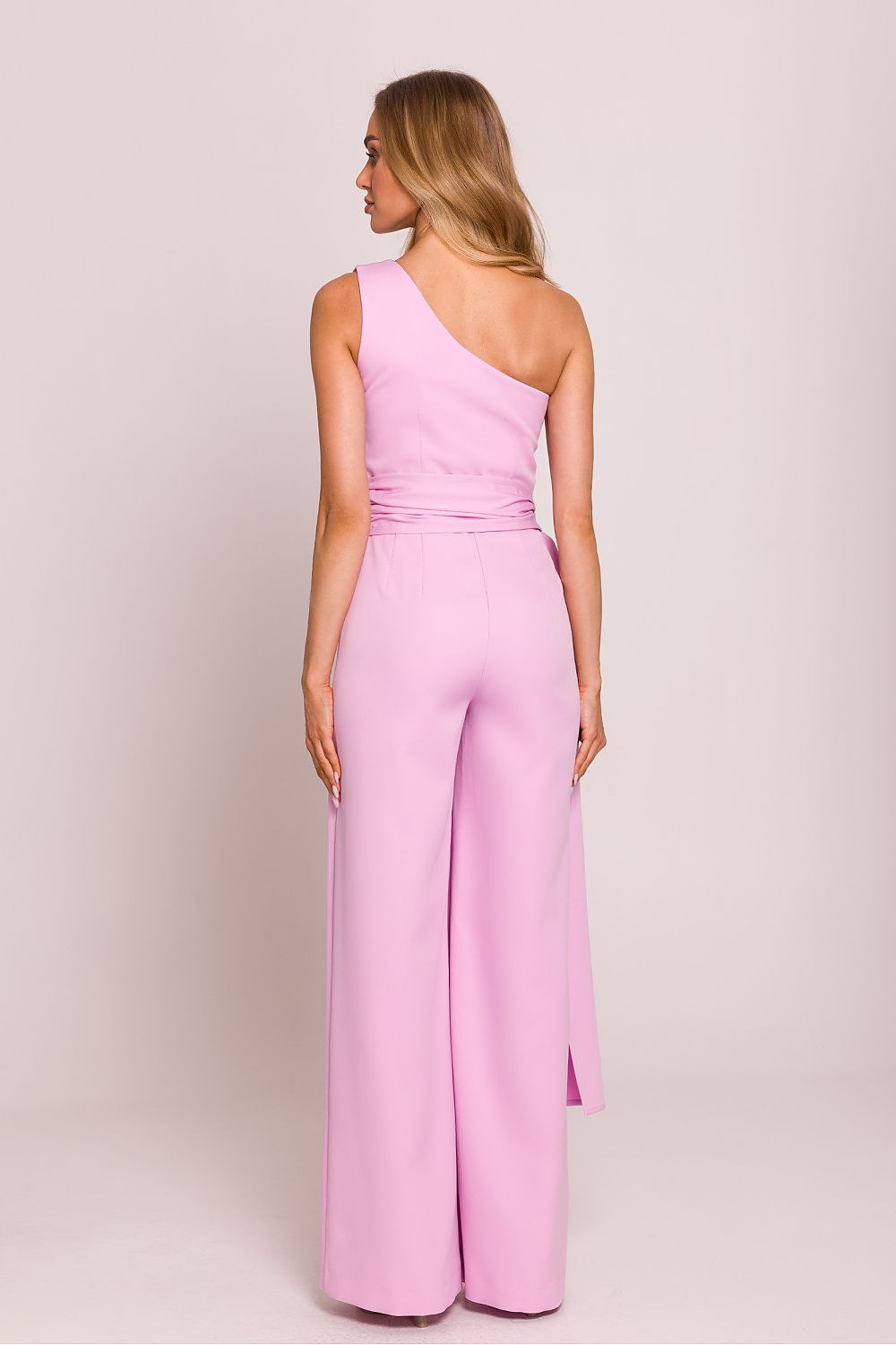 pink women’s asymmetrical one-shoulder jumpsuit
