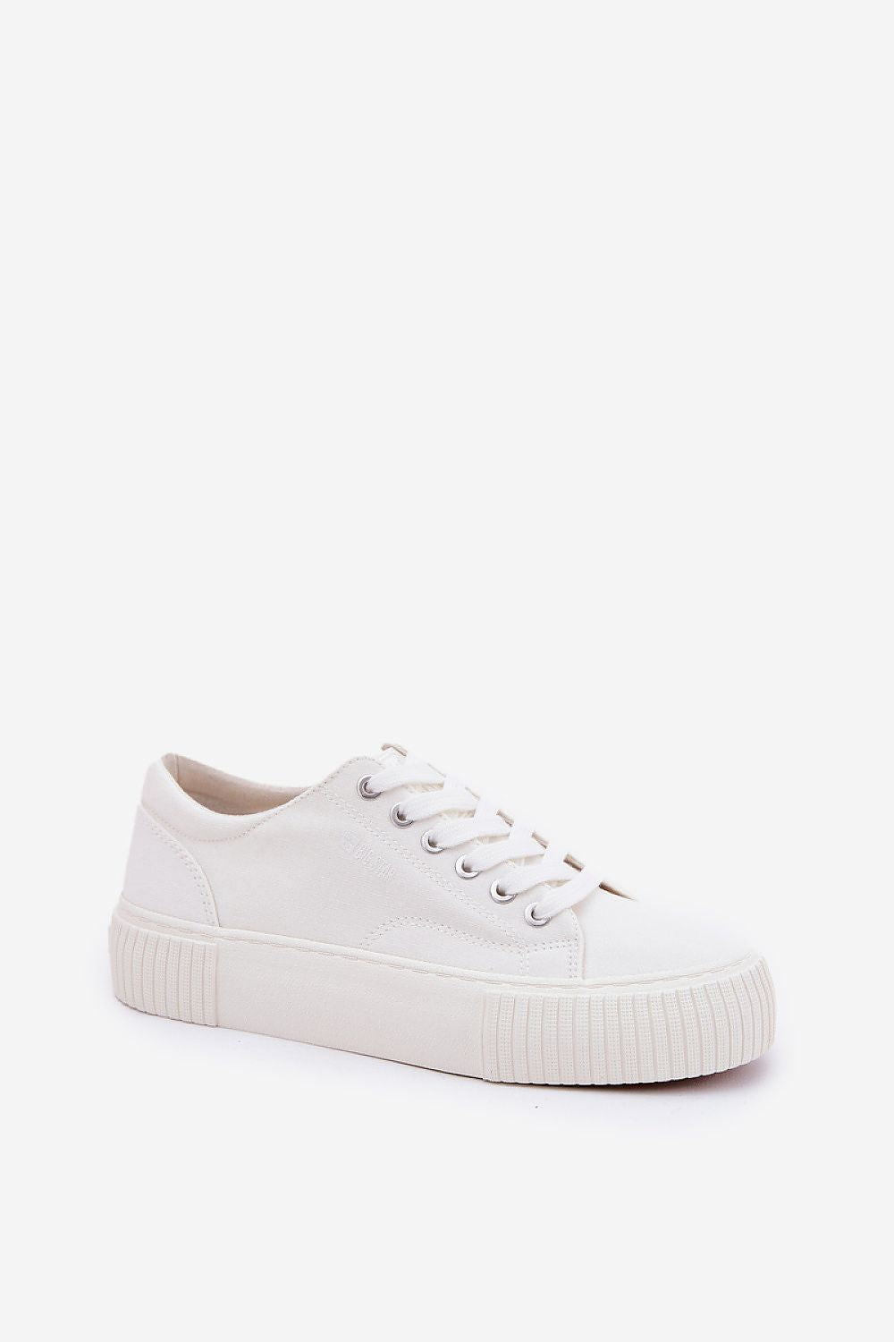 White Big Star Textile Sneakers – Standalone View