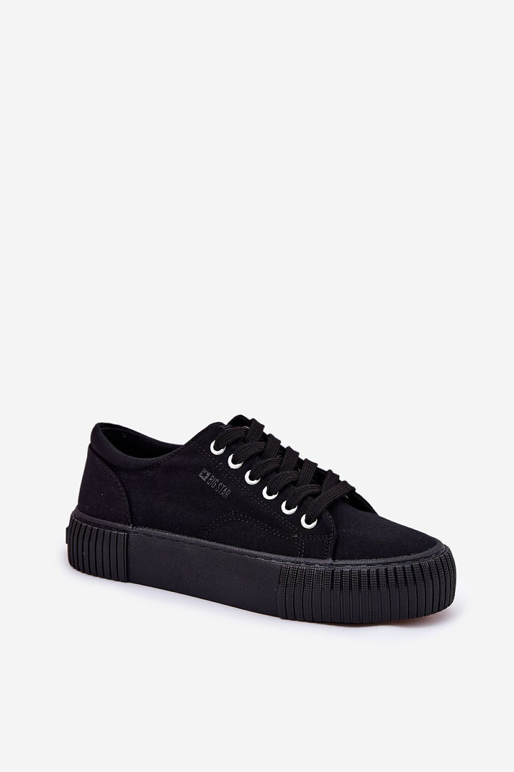 Black Big Star Textile Sneakers – Standalone View
