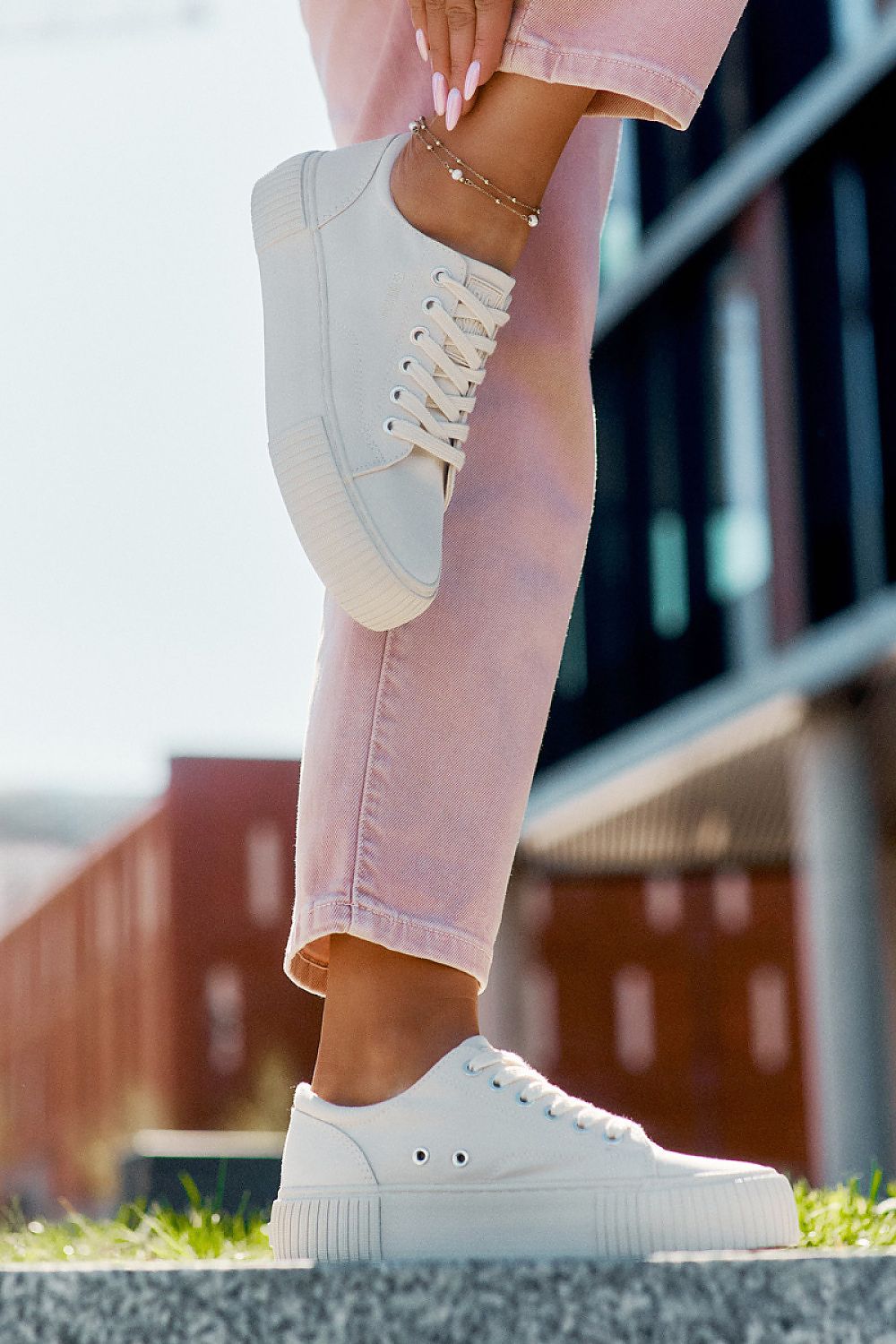 Beige Big Star Textile Sneakers – Front View 2