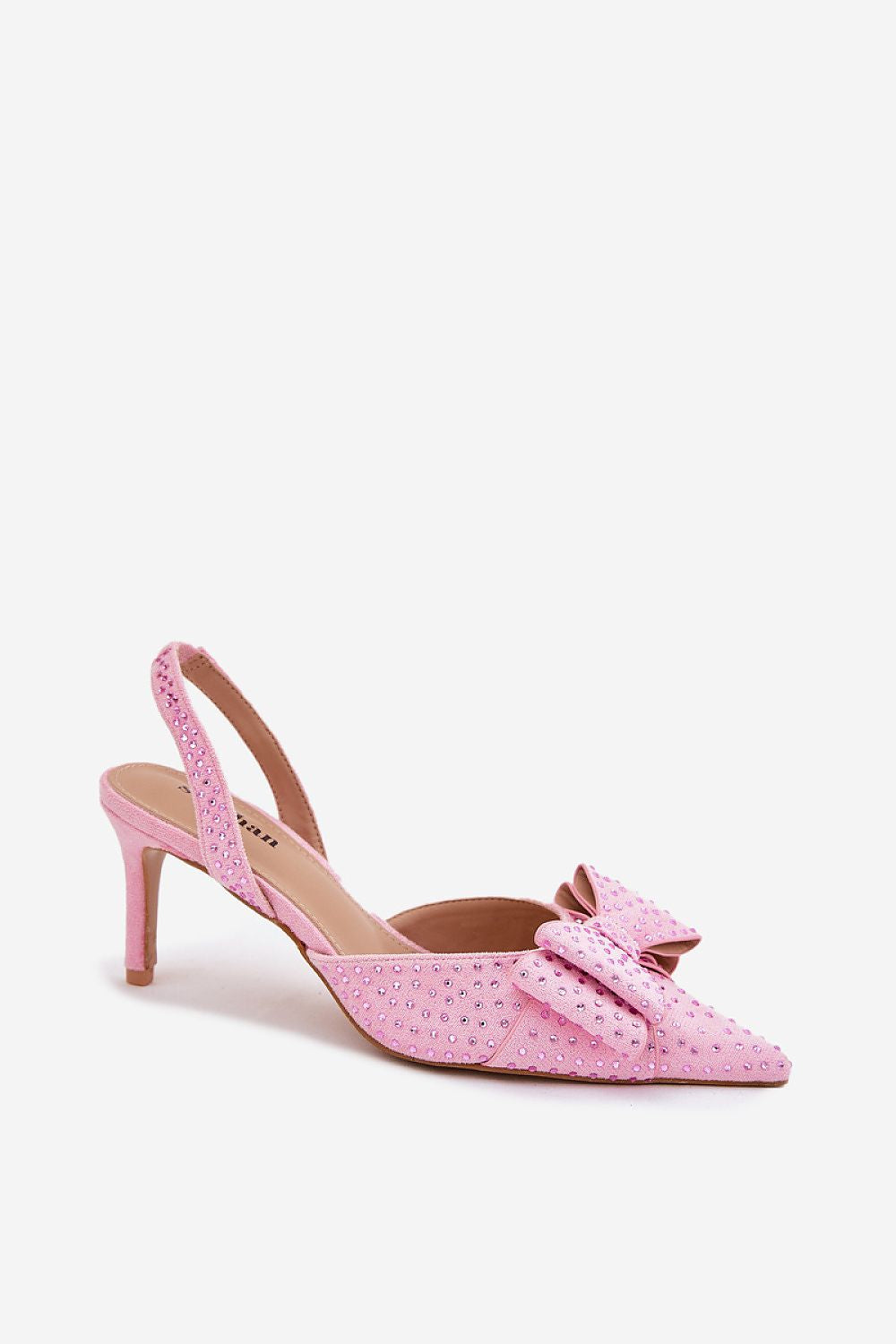 Pink Charm Bow Slingback Heels – Standalone View
