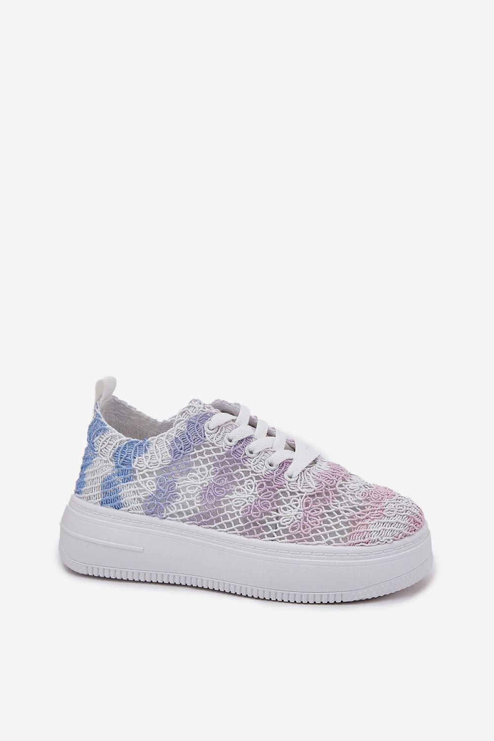 Multicolour Breeze Lift Crochet Platform Sneakers – Standalone View