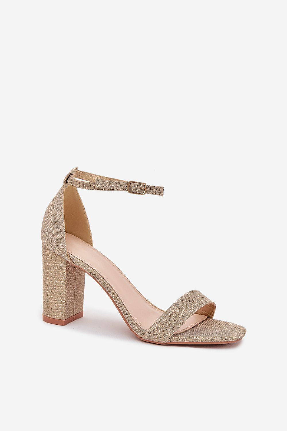 Yellow-Beige Shiny Brocade Sandal – Standalone View