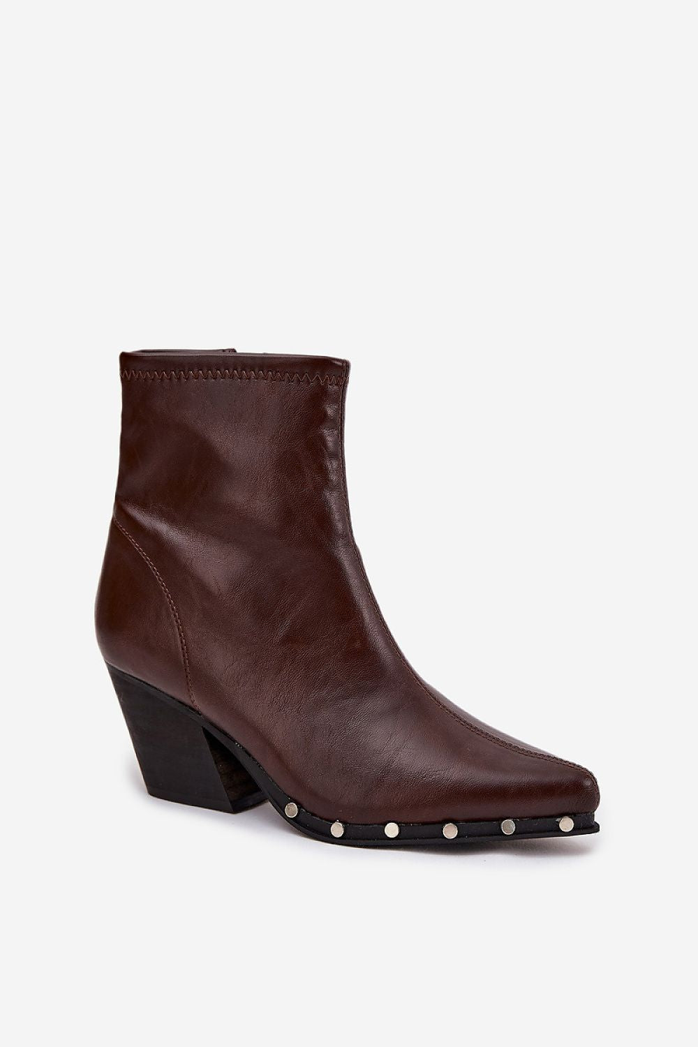 Standalone image of brown Raven cowboy boots highlighting western-inspired design.