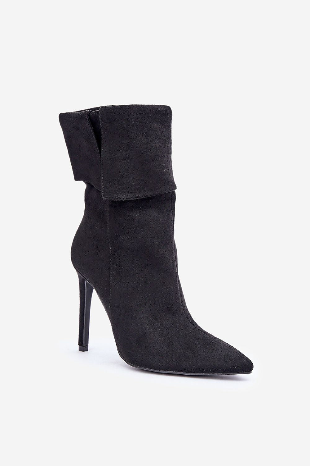 Standalone image: Sophia women’s elegant suede ankle boots displayed on white background with stiletto heel and modern design.