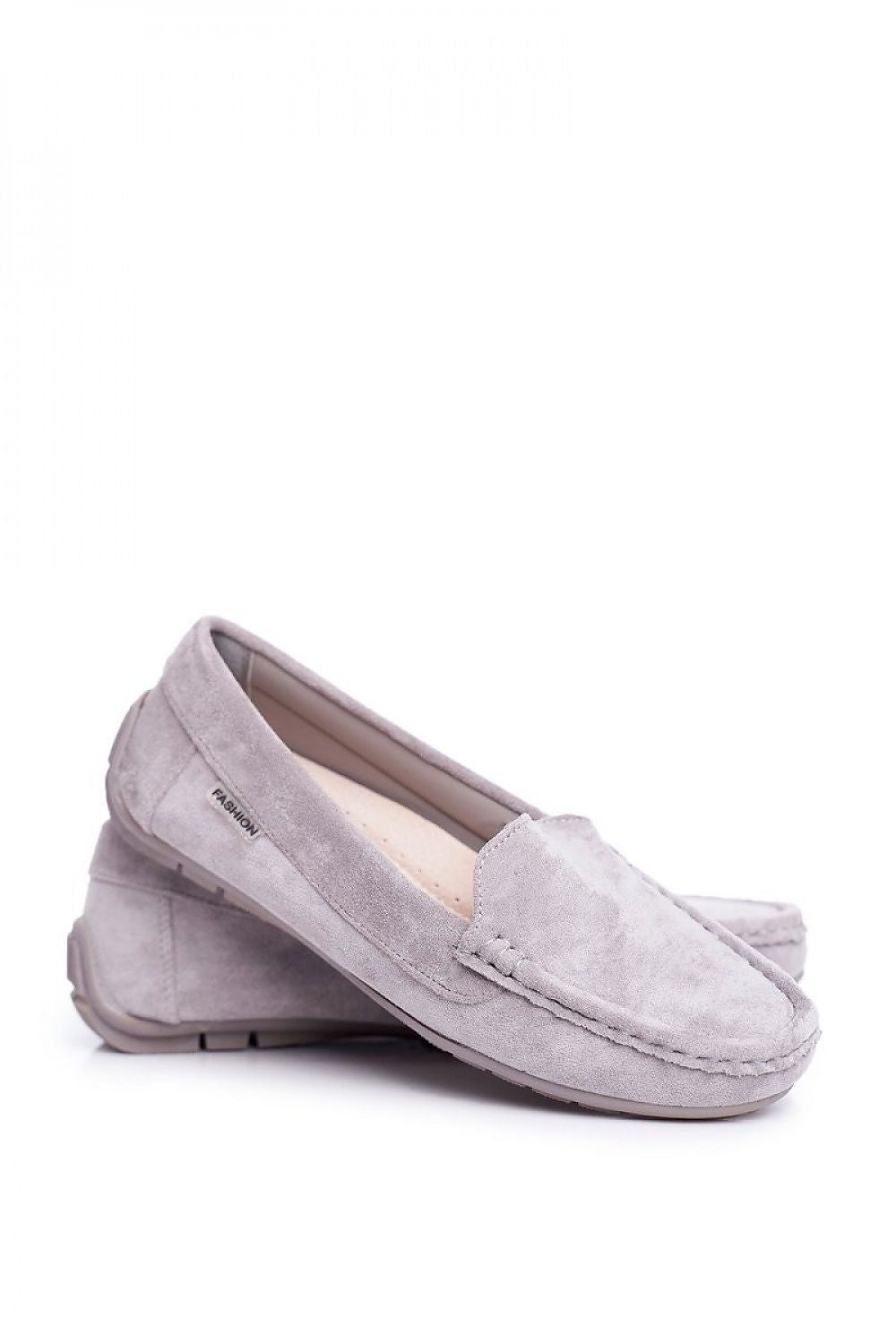 Timeless Comfort Moccasins in Grey – Standalone Product Shot