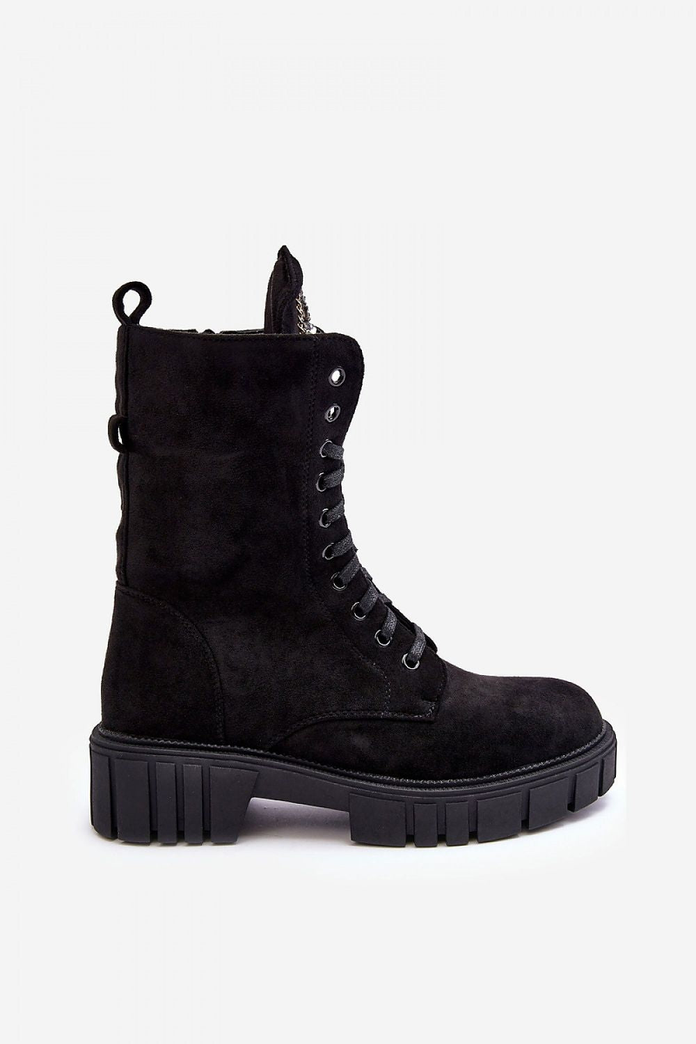Glam Step Eco-Suede Boots in Black, standalone product image”