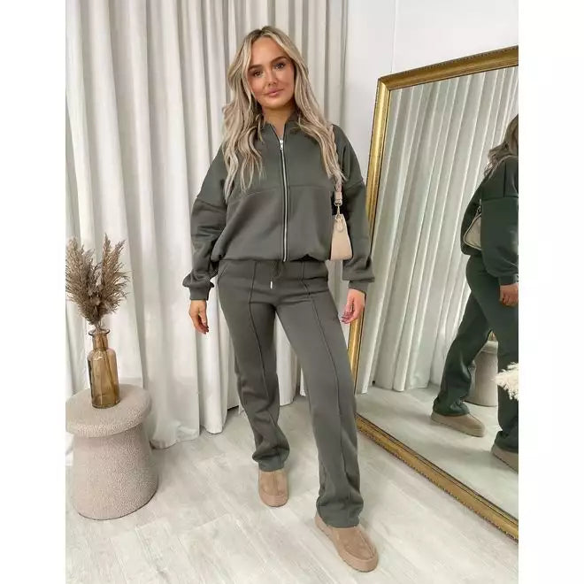 Zip Bomber Jacket and Trouser Co-ord Set