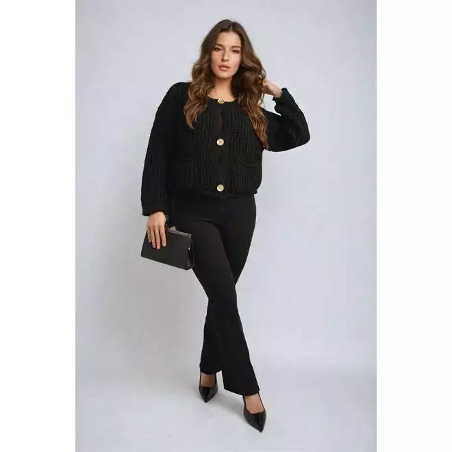 High Waisted Flare Leg Trouser