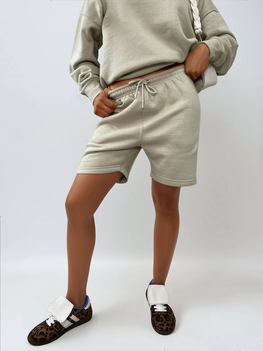 Do What Makes You Happy Print Oversized Sweatshirt and Shorts Co-ord Set