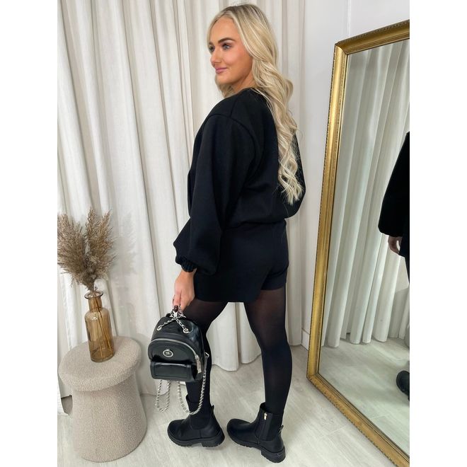 Cropped Zip Up Balloon Sleeve Bomber Jacket