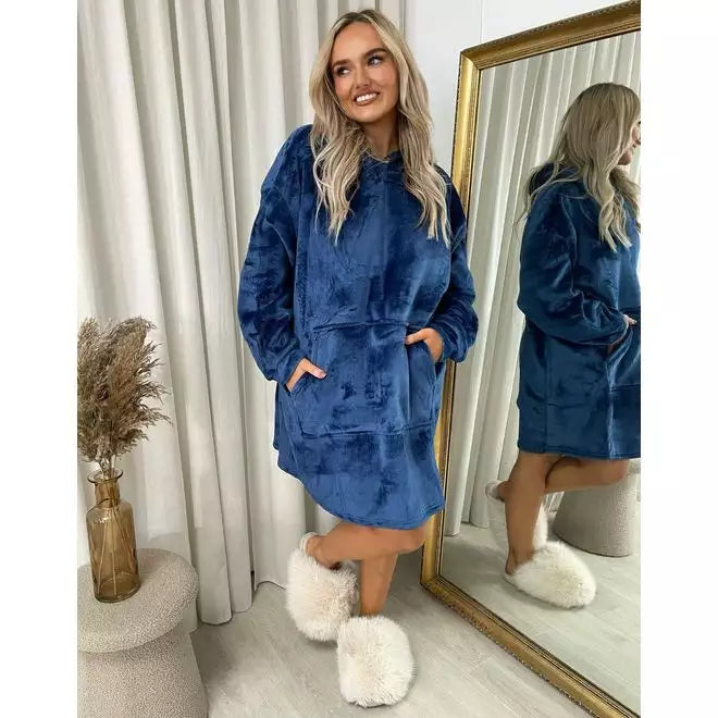 Oversized Fluffy Winter Blanket Hoodie