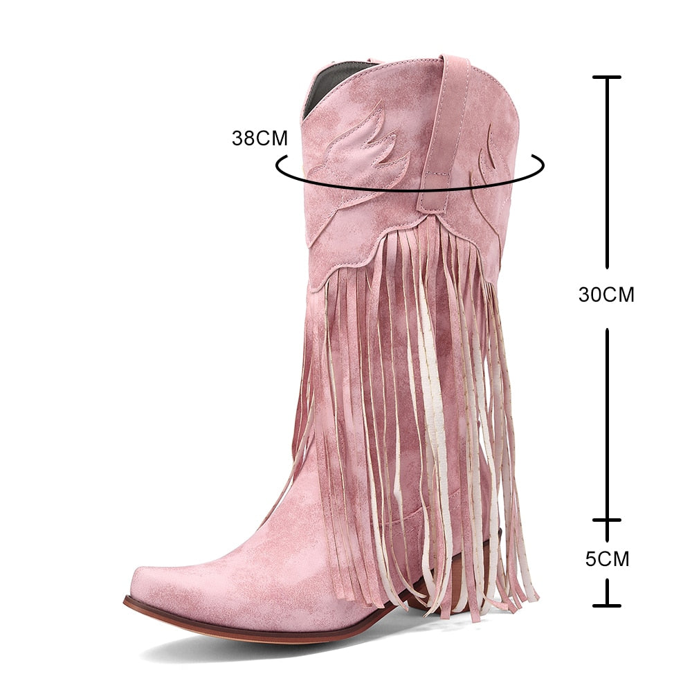 Handmade Tassel Cowboy Boots