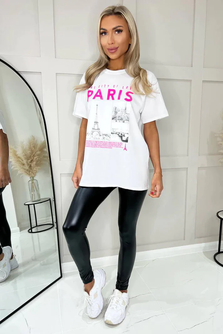 Paris Slogan Short Sleeves T/Shirt