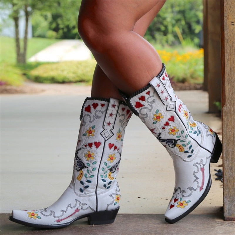 Colourful Embroidered Cowboy Boots