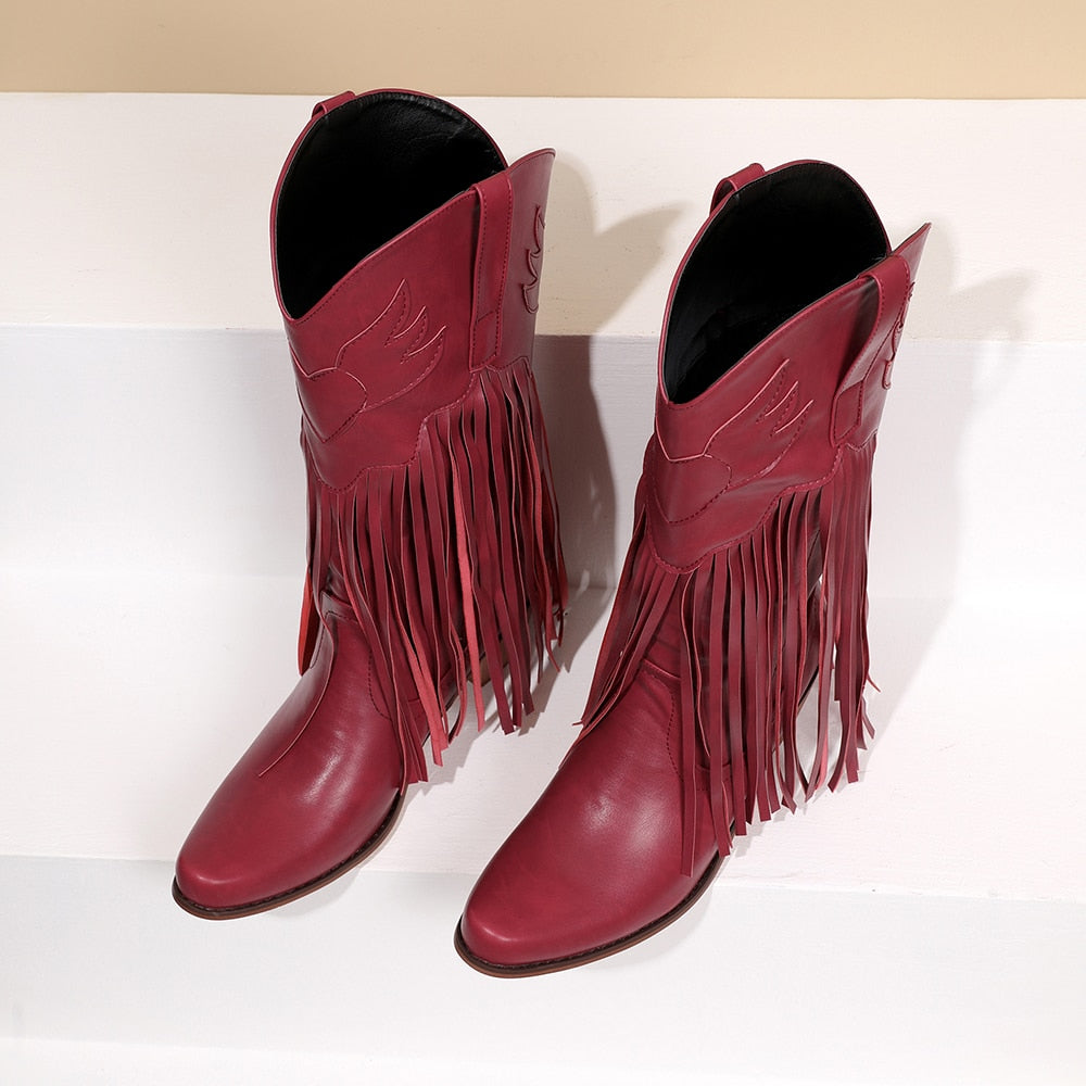 Handmade Tassel Cowboy Boots