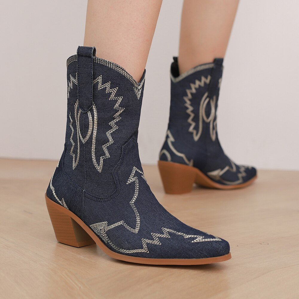 Traditional Cowboy Ankle-Boots