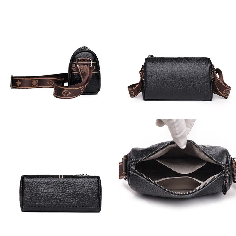 Genuine Soft Leather Oval Handbag