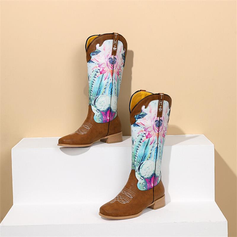 Colourful Printed Cowboy Boots