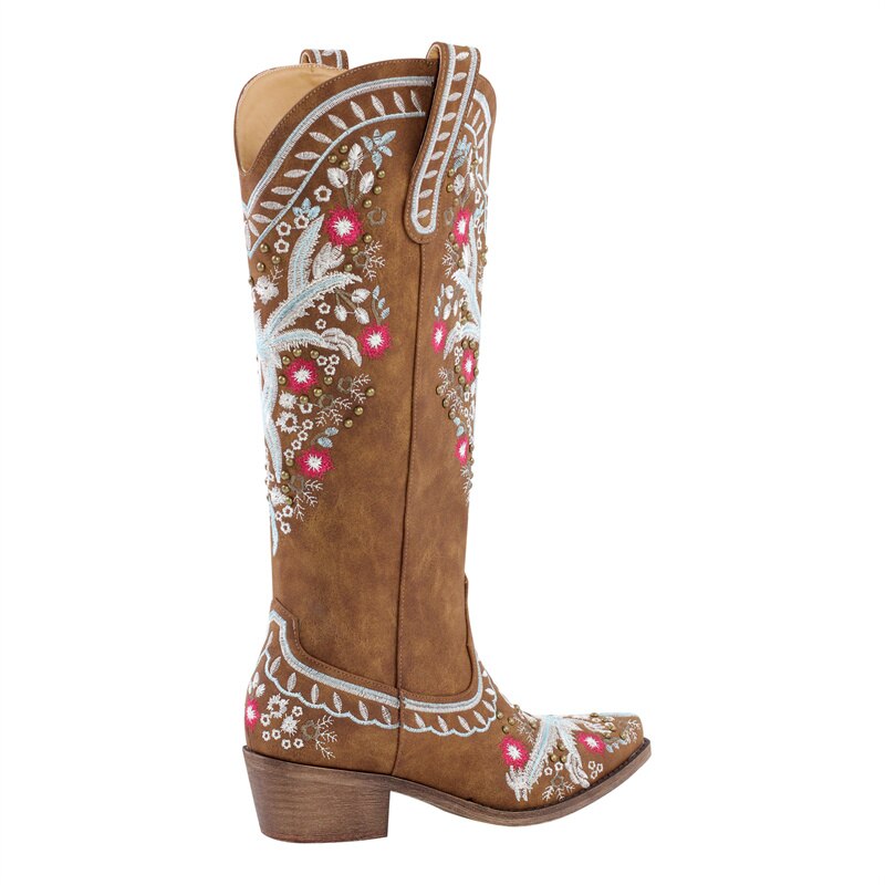 Equisite Embroidery & Stud Cowboy Boots