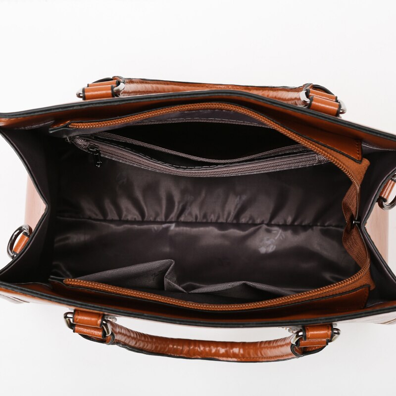 Oil Wax PU Leather Handbag