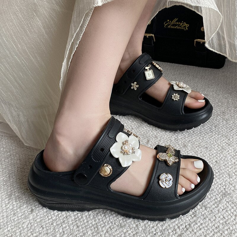 Embellished Croc Sandals