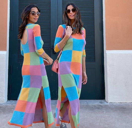 Rainbow Knitted Dress