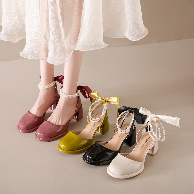 Patent Open Back & Bow Shoes