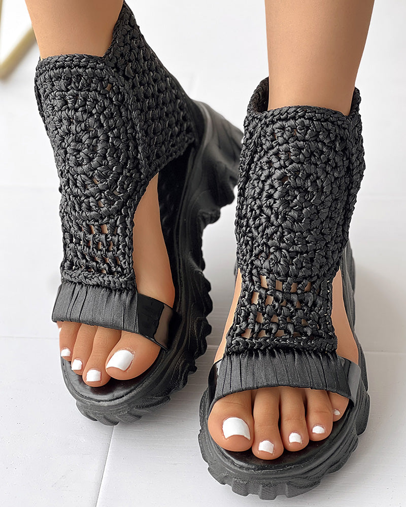 Weaved Platform Sandals