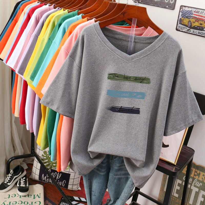 Colourful L-6XL V-Neck T/Shirts