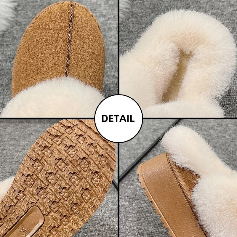 Thick Sole Faux Fur Slippers