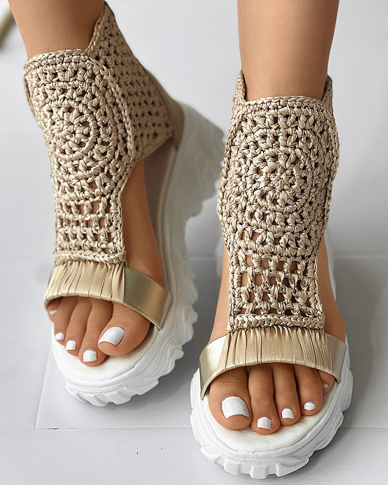 Weaved Platform Sandals