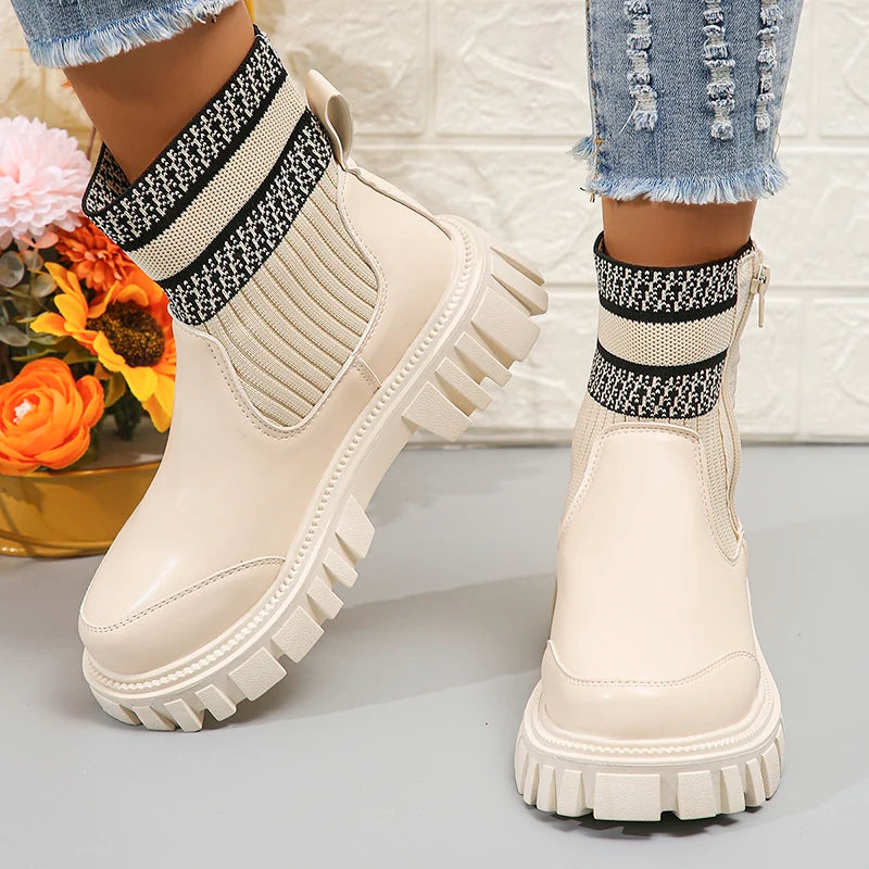 Chunky Chelsea Boots With Sock