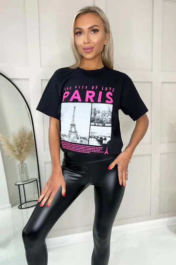 Paris Slogan Short Sleeves T/Shirt